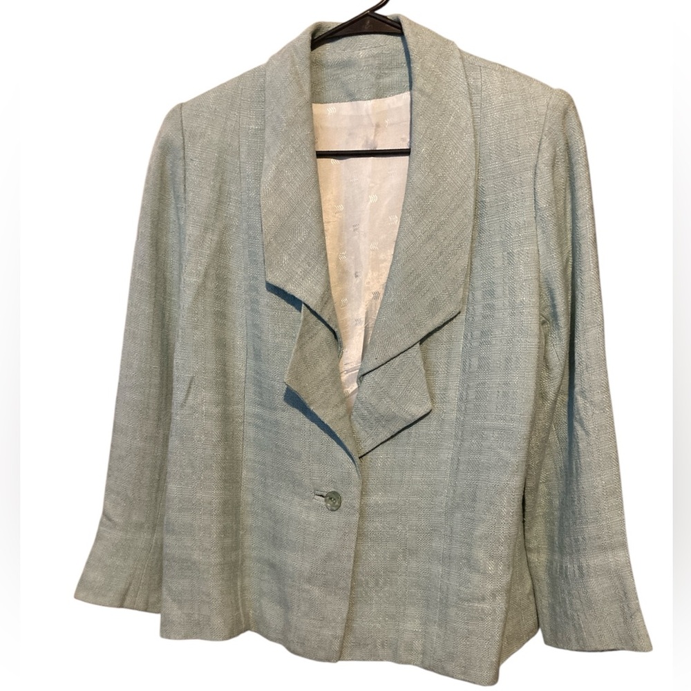 Marcelle Haute Couture Blazer custom Elegant Women's Light Sage green VTG